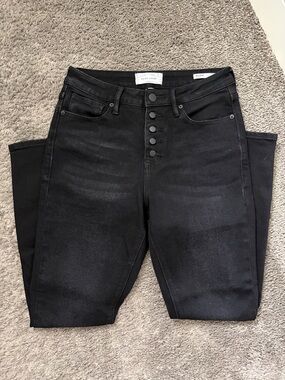 Dear John Olivia Black High-Rise Button-Fly Skinny Jeans